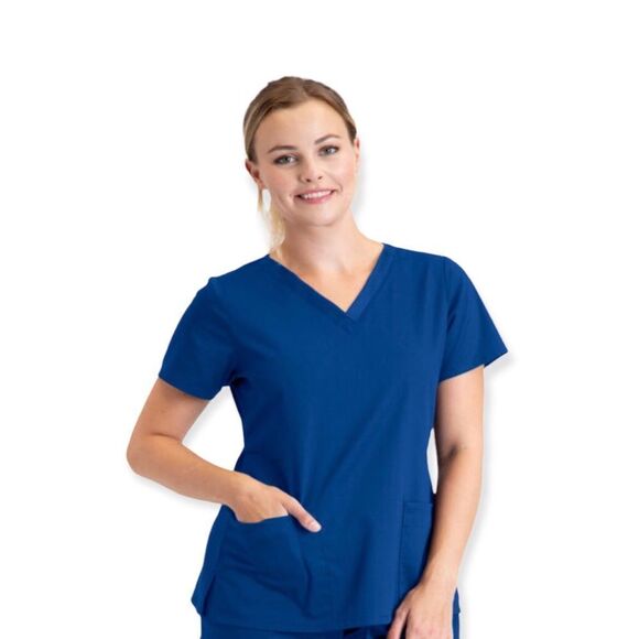 🔃NRG By Barco Two Pocket V Neck Scrub Top - Picture 1 of 6